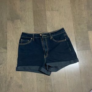 Dark wash jean shorts